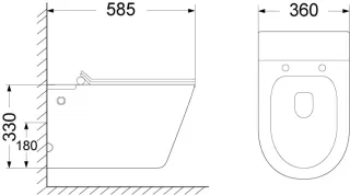 Унитаз подвесной Ceruttispa Argentera Aria Pulse CT10590 с функцией импульсного смыва белый